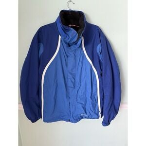 Vintage MARMOT Blue Logo Vented Casual Ski Winter Jacket  Missing Hood L Ski